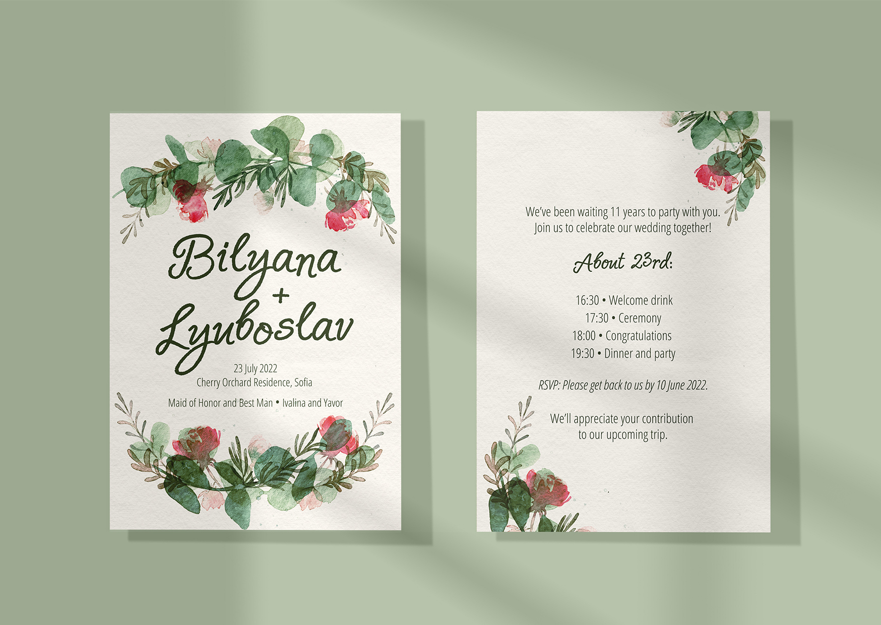 Eucalyptus, Rosemary and Roses, Iskra Tsoneva, Flickers and Lines Illustration
