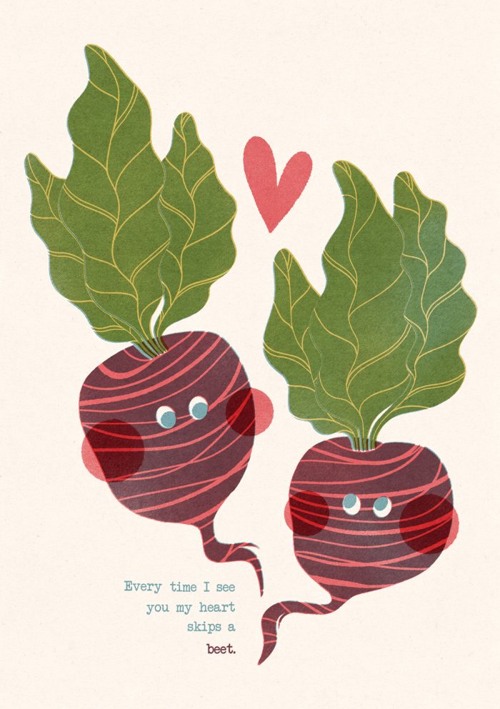 Heart Skips a Beet, Iskra Tsoneva, Flickers and Lines Illustration