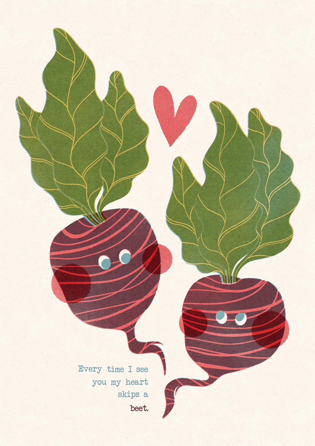 Heart Skips a Beet, Iskra Tsoneva, Flickers and Lines Illustration