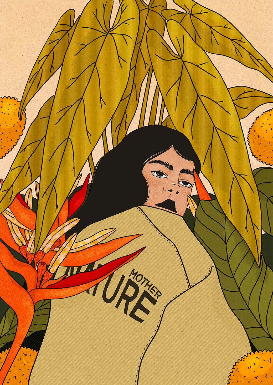 Mother Nature, Iskra Tsoneva, Flickers and Lines Illustration