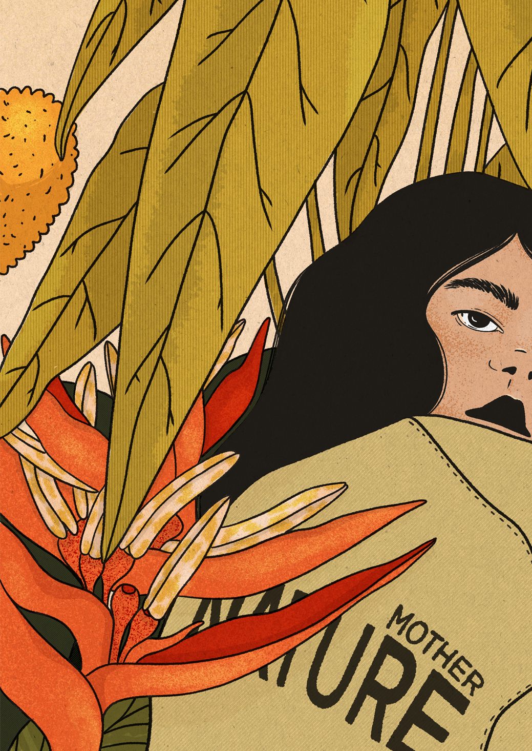 Mother Nature, Iskra Tsoneva, Flickers and Lines Illustration