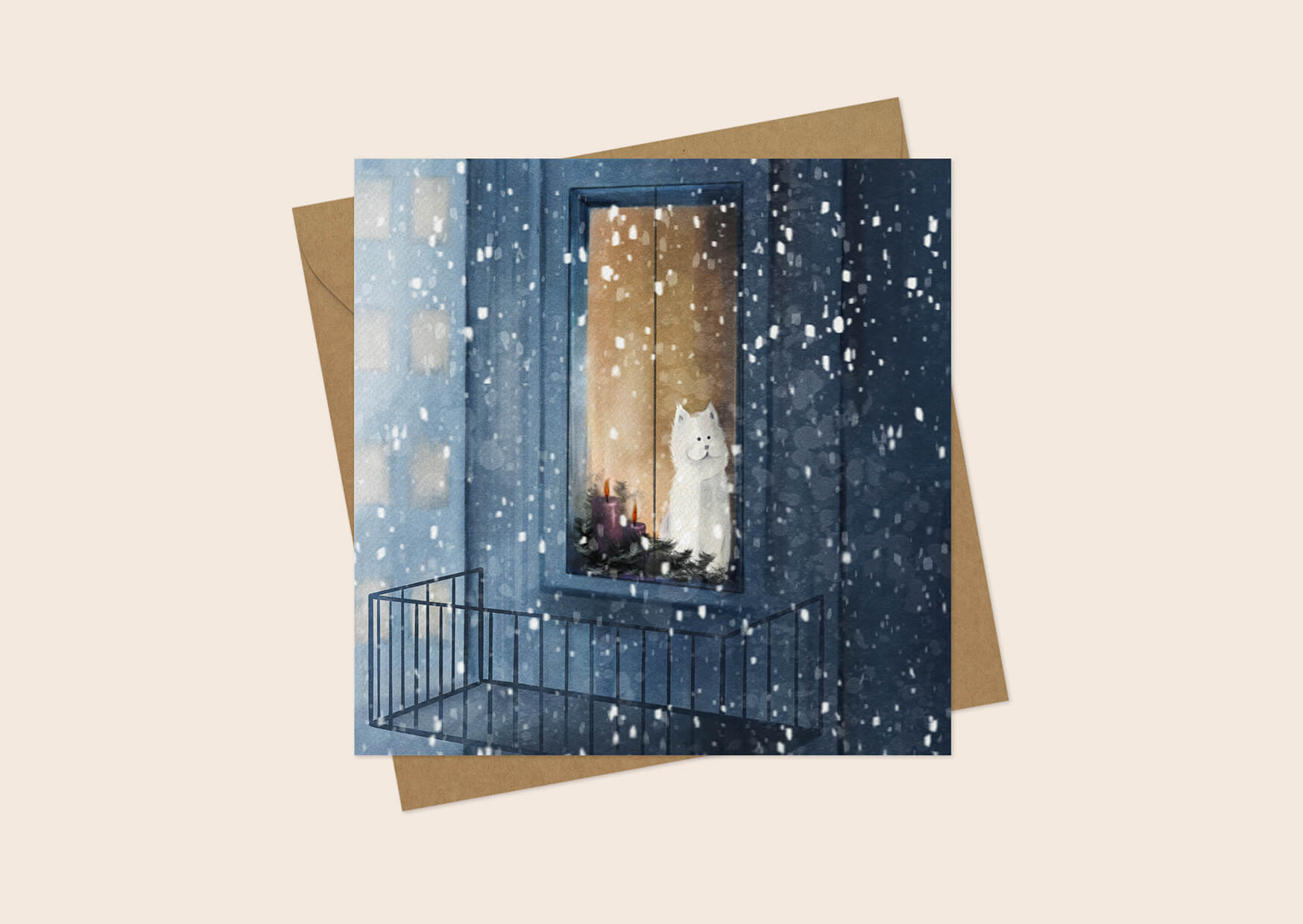 Square Christmas Cards, Iskra Tsoneva, Flickers and Lines Illustration