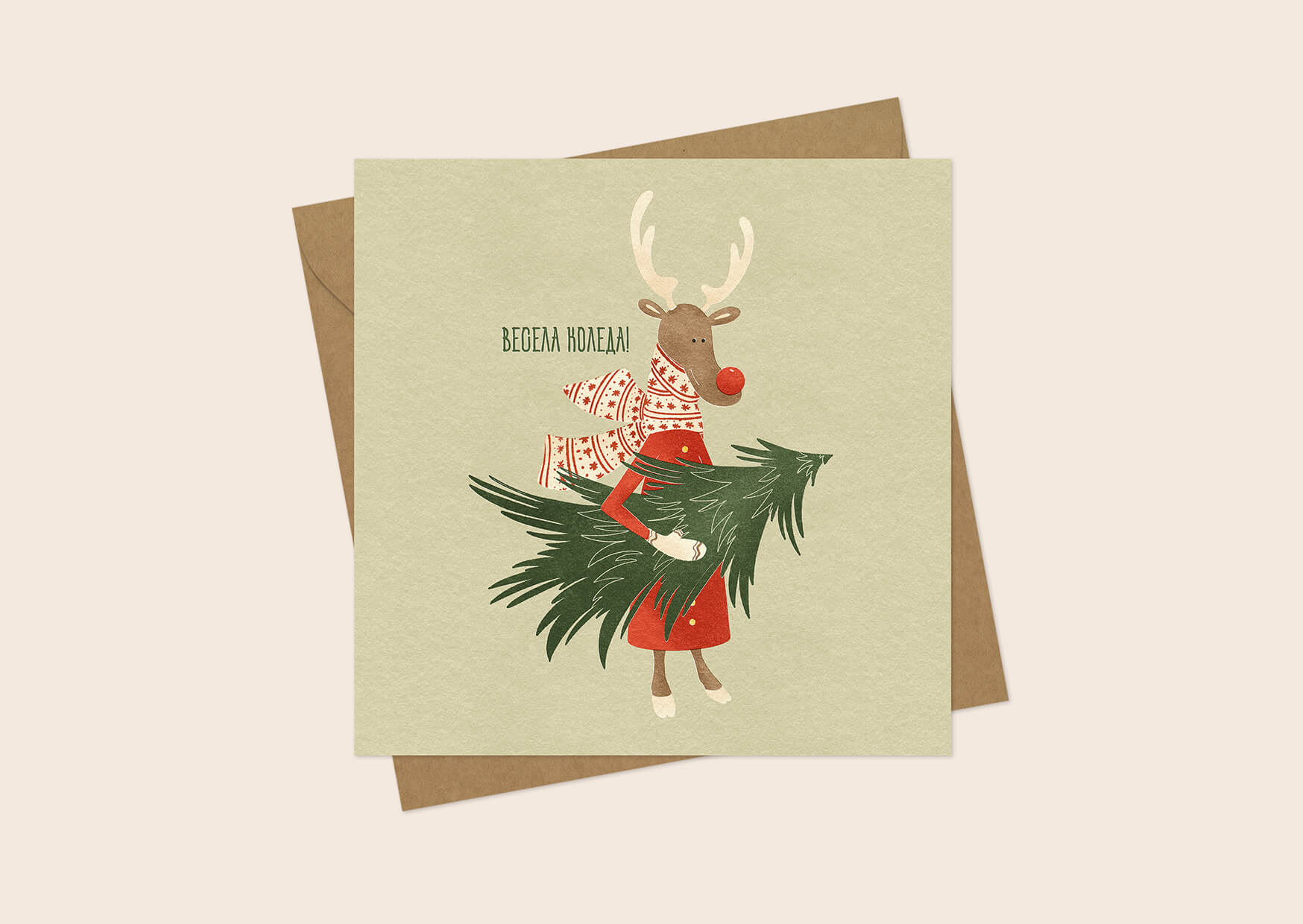 Square Christmas Cards, Iskra Tsoneva, Flickers and Lines Illustration