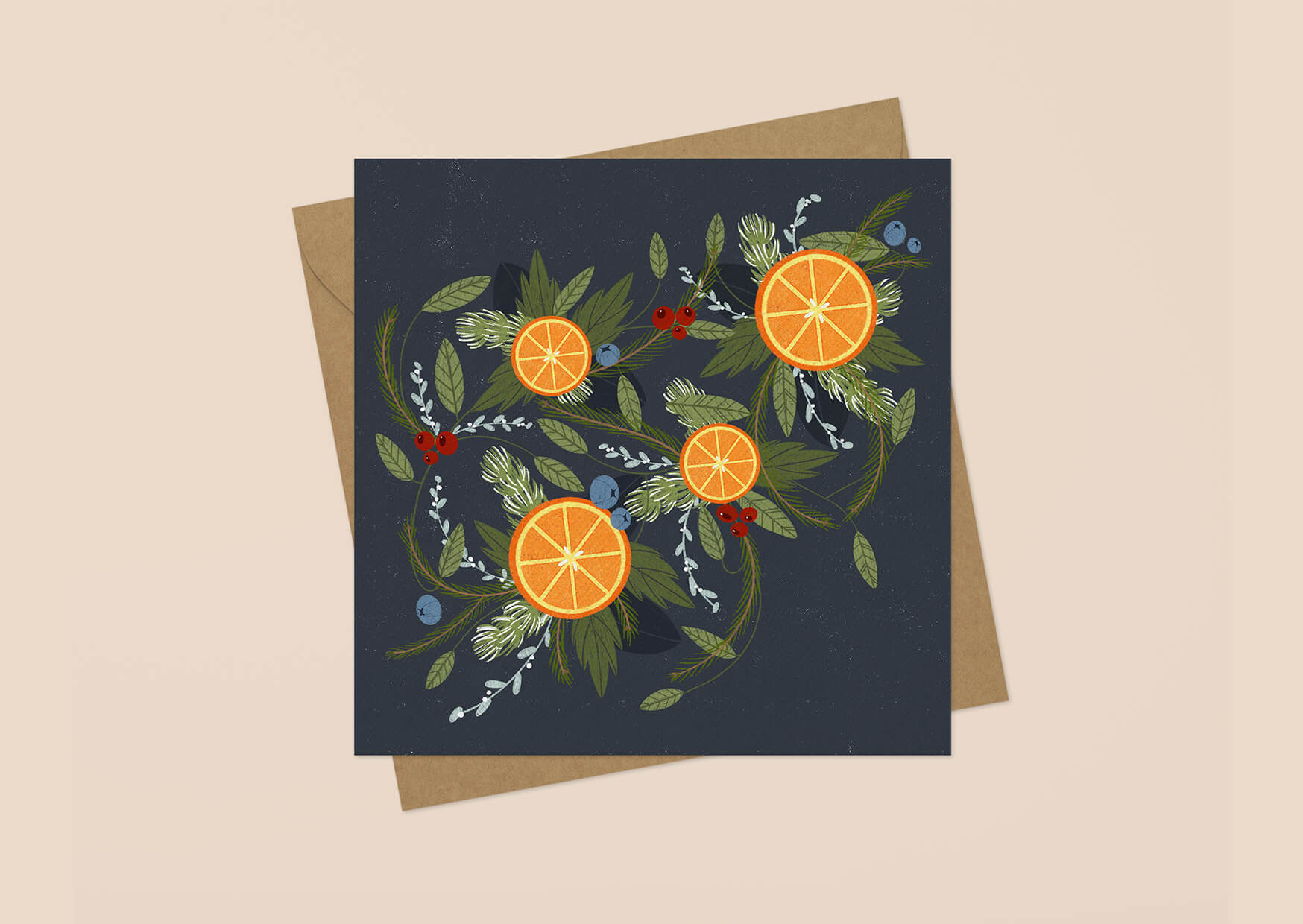 Square Christmas Cards, Iskra Tsoneva, Flickers and Lines Illustration