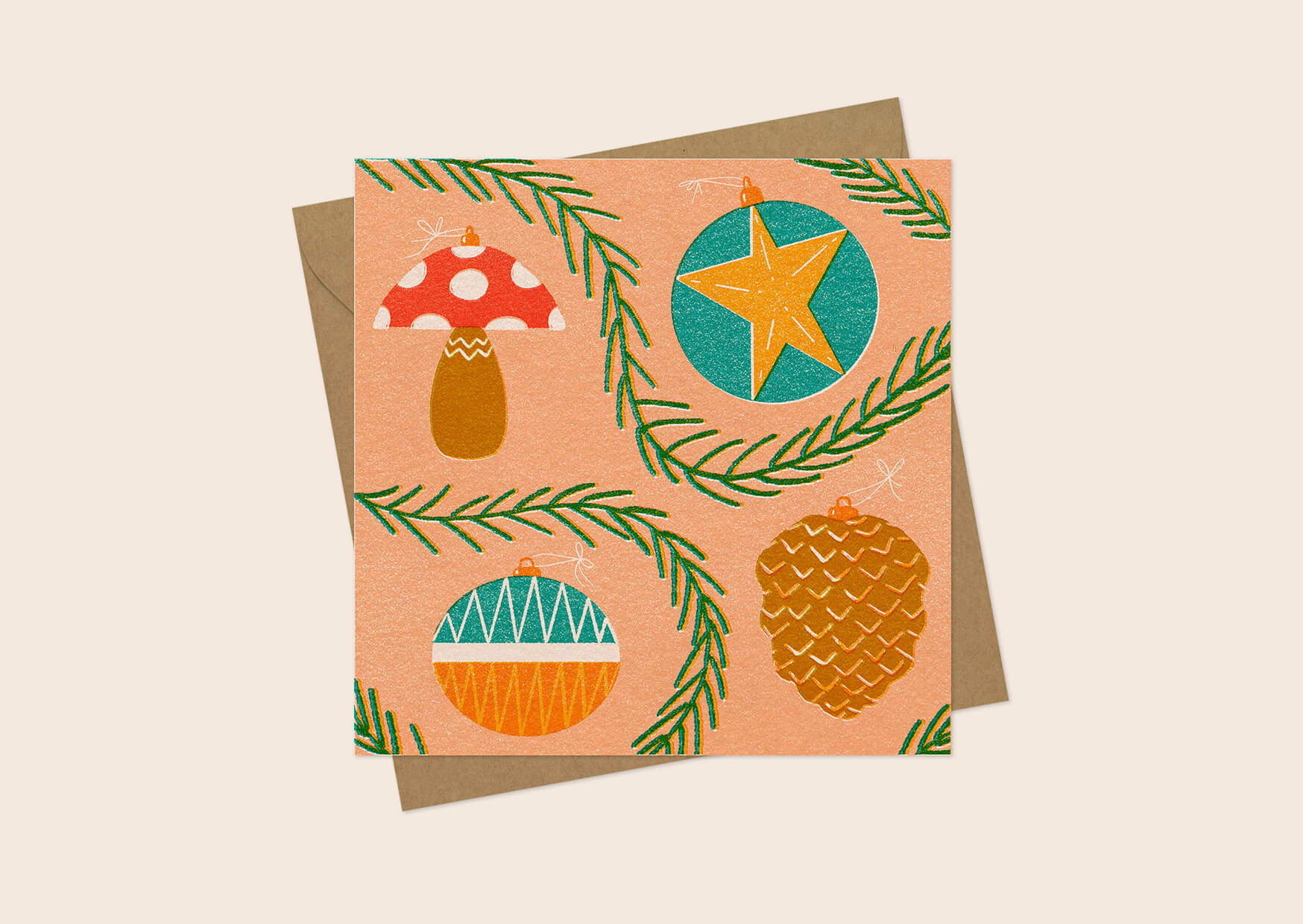Square Christmas Cards, Iskra Tsoneva, Flickers and Lines Illustration