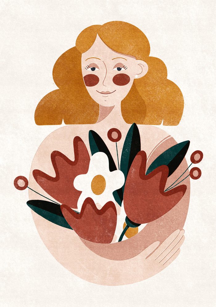 Self Love, Iskra Tsoneva, Flickers and Lines Illustration