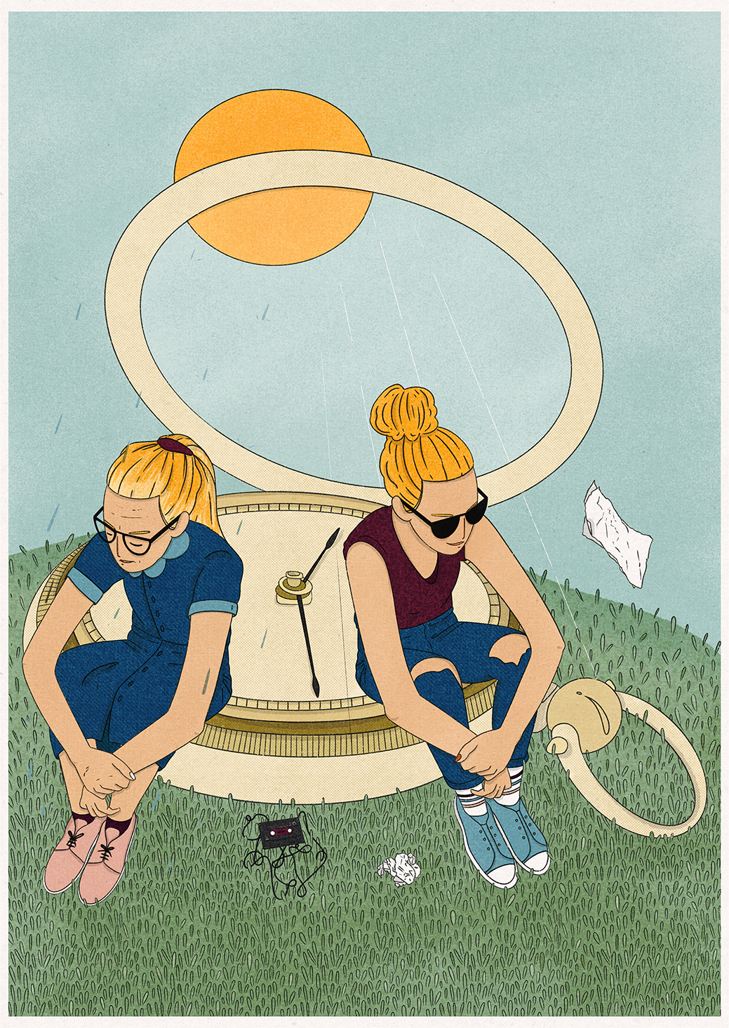 Time, Iskra Tsoneva, Flickers and Lines Illustration