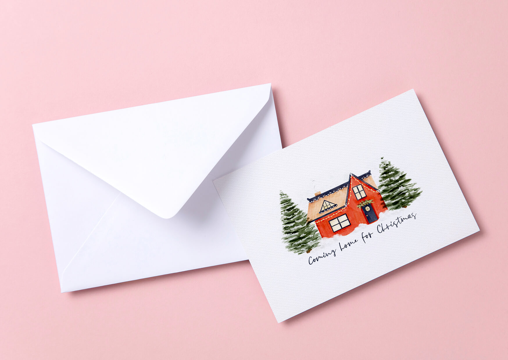 Watercolor Christmas Cards, Iskra Tsoneva, Flickers and Lines Illustration