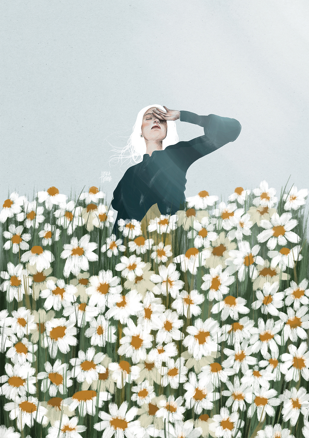 Daisies, Iskra Tsoneva, Flickers and Lines Illustration
