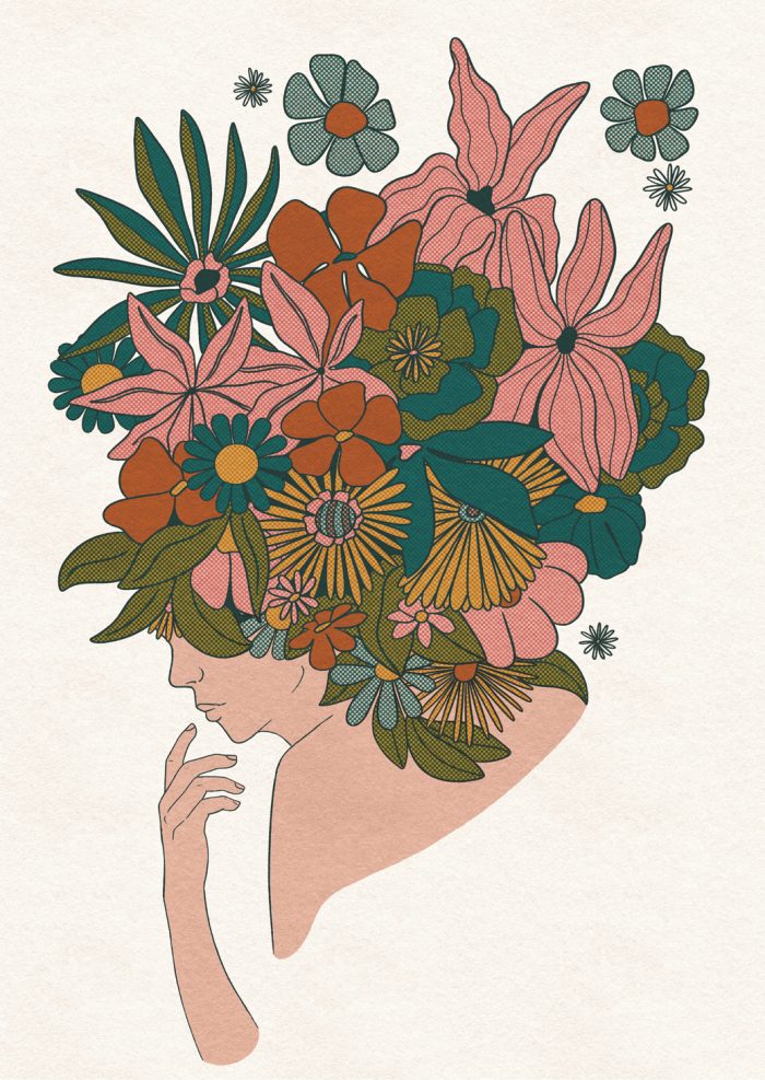Head Full of Colors, Iskra Tsoneva, Flickers and Lines Illustration