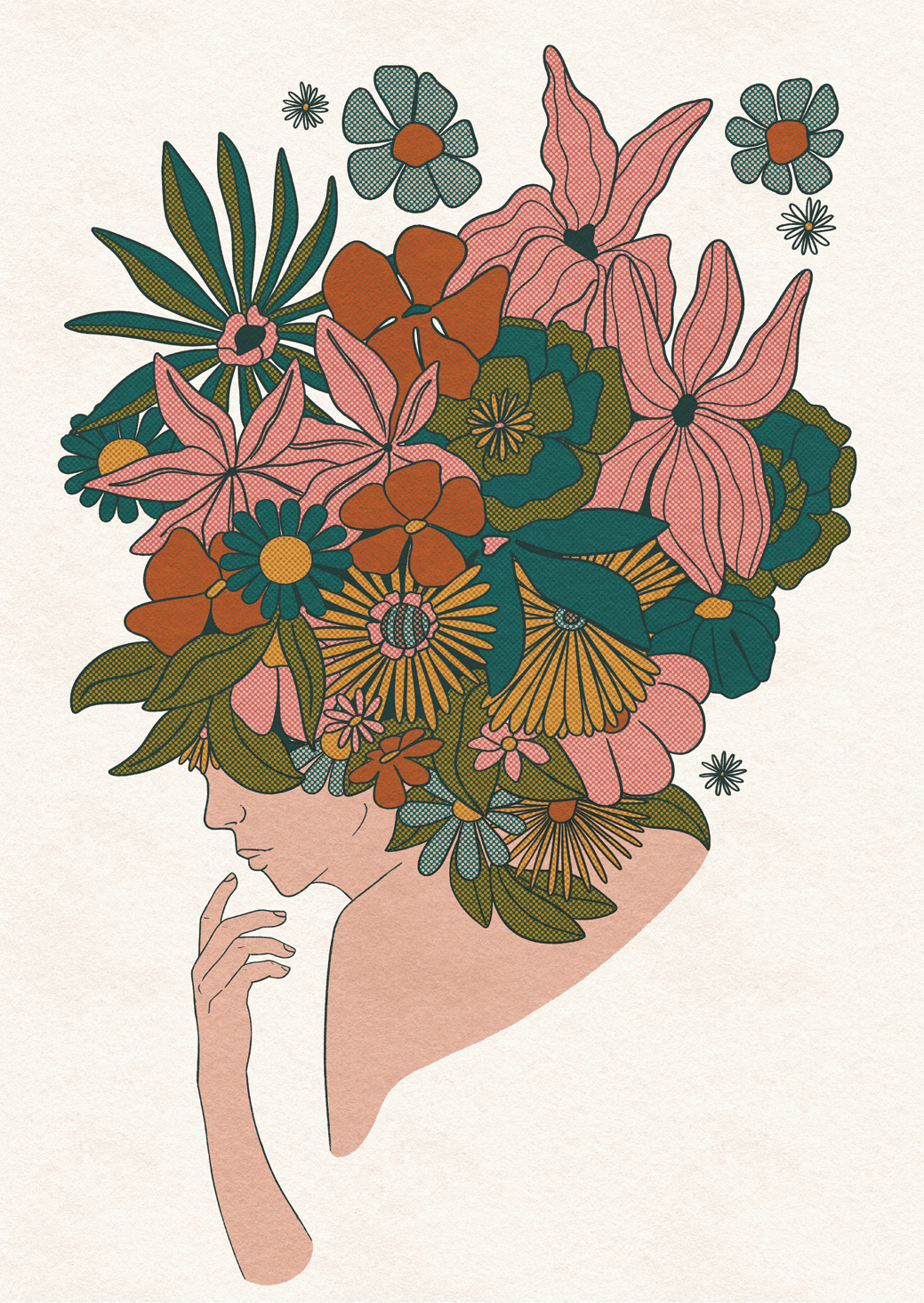 Head Full of Colors, Iskra Tsoneva, Flickers and Lines Illustration