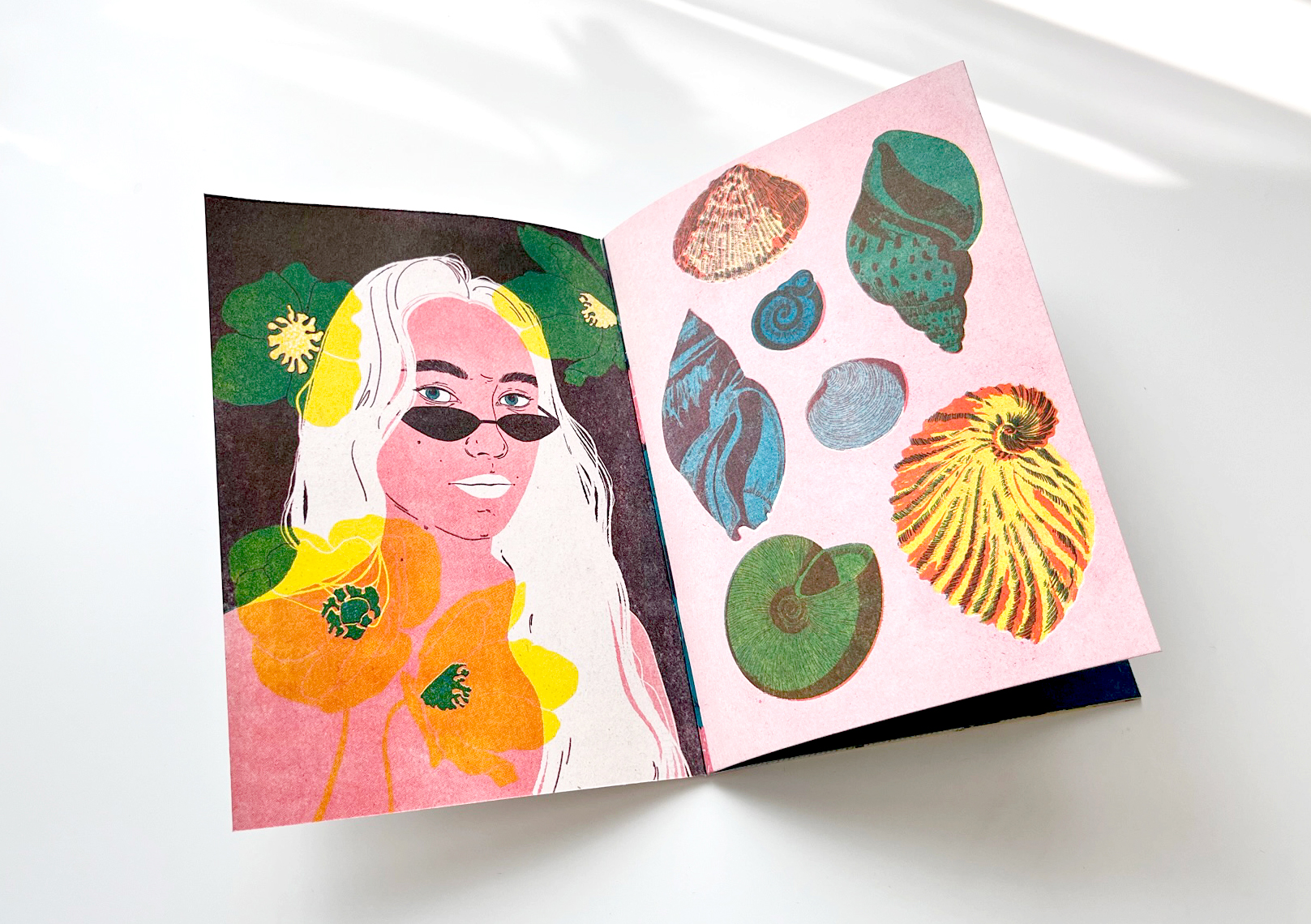 All Over The Place, Riso Zine, Iskra Tsoneva, Flickers and Lines Illustration