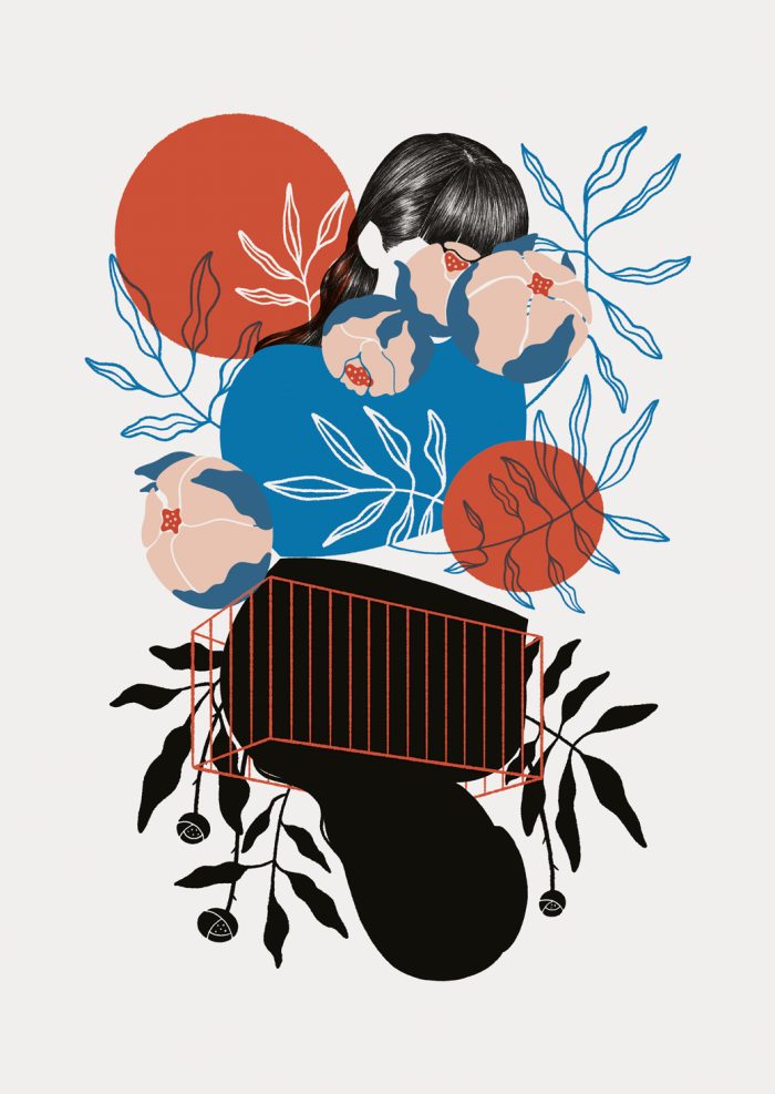 Reflections, Screen print, Iskra Tsoneva, Flickers and Lines Illustration