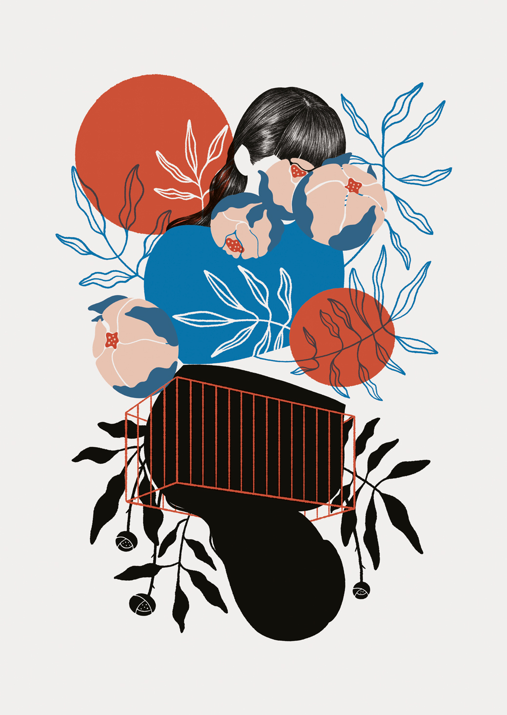 Reflections, Screen print, Iskra Tsoneva, Flickers and Lines Illustration