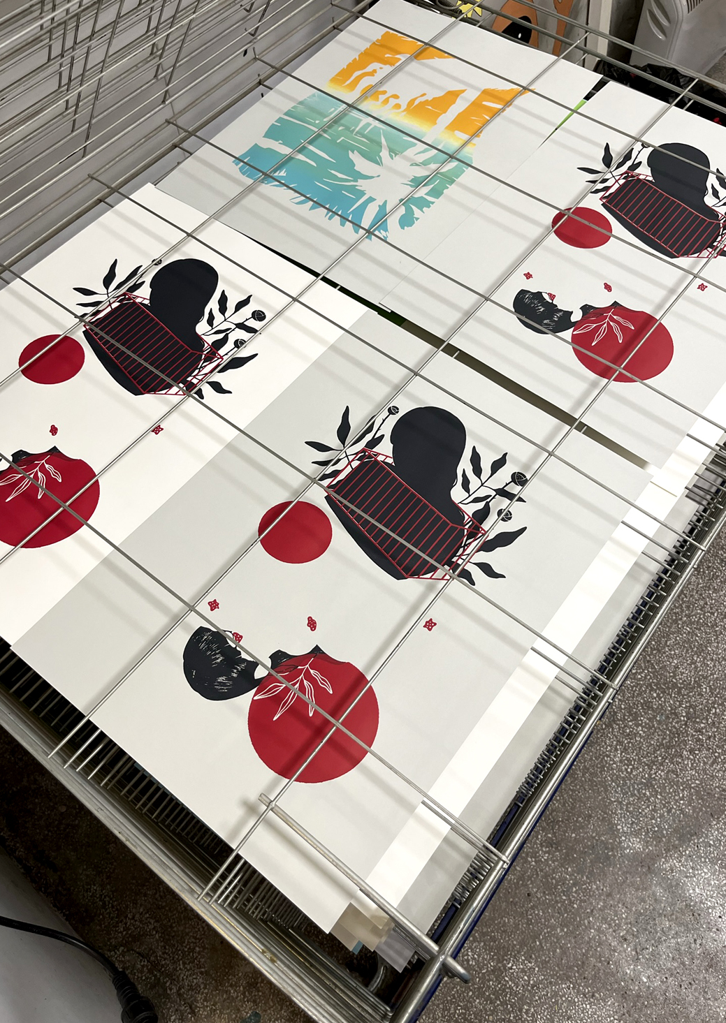 Reflections, Screen print, Iskra Tsoneva, Flickers and Lines Illustration