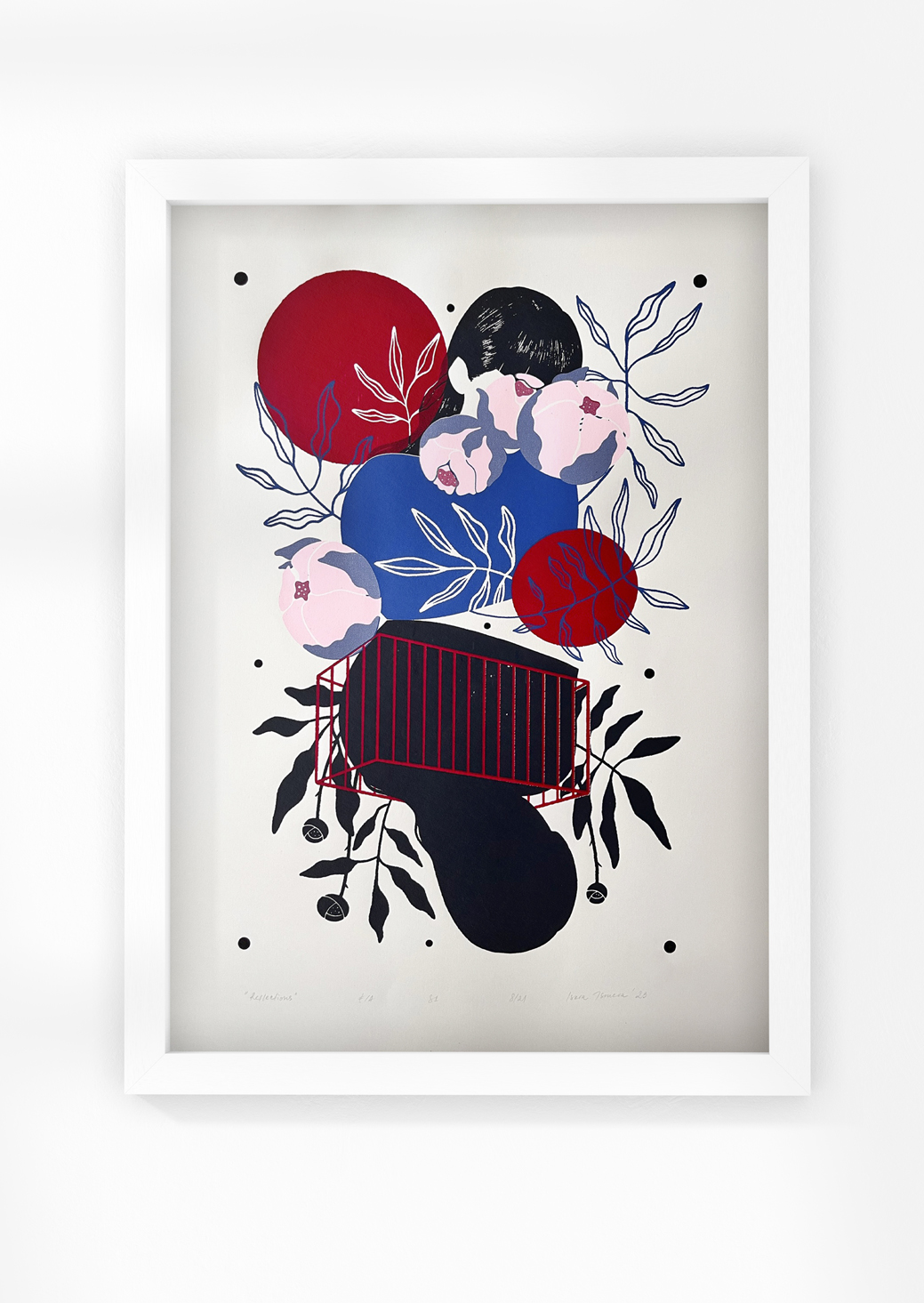 Reflections, Screen print, Iskra Tsoneva, Flickers and Lines Illustration